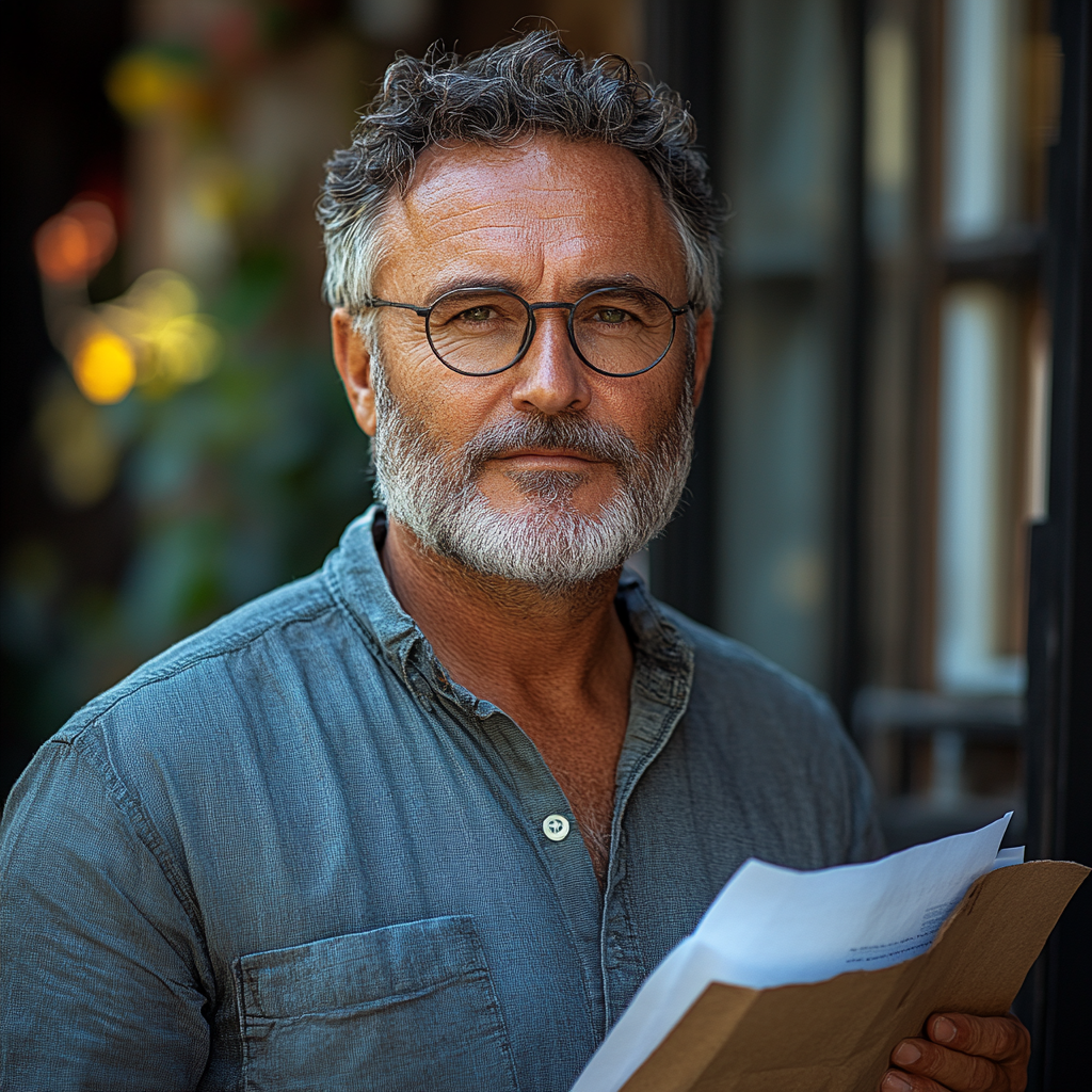 Un homme d'âge moyen avec les documents | Source : Midjourney