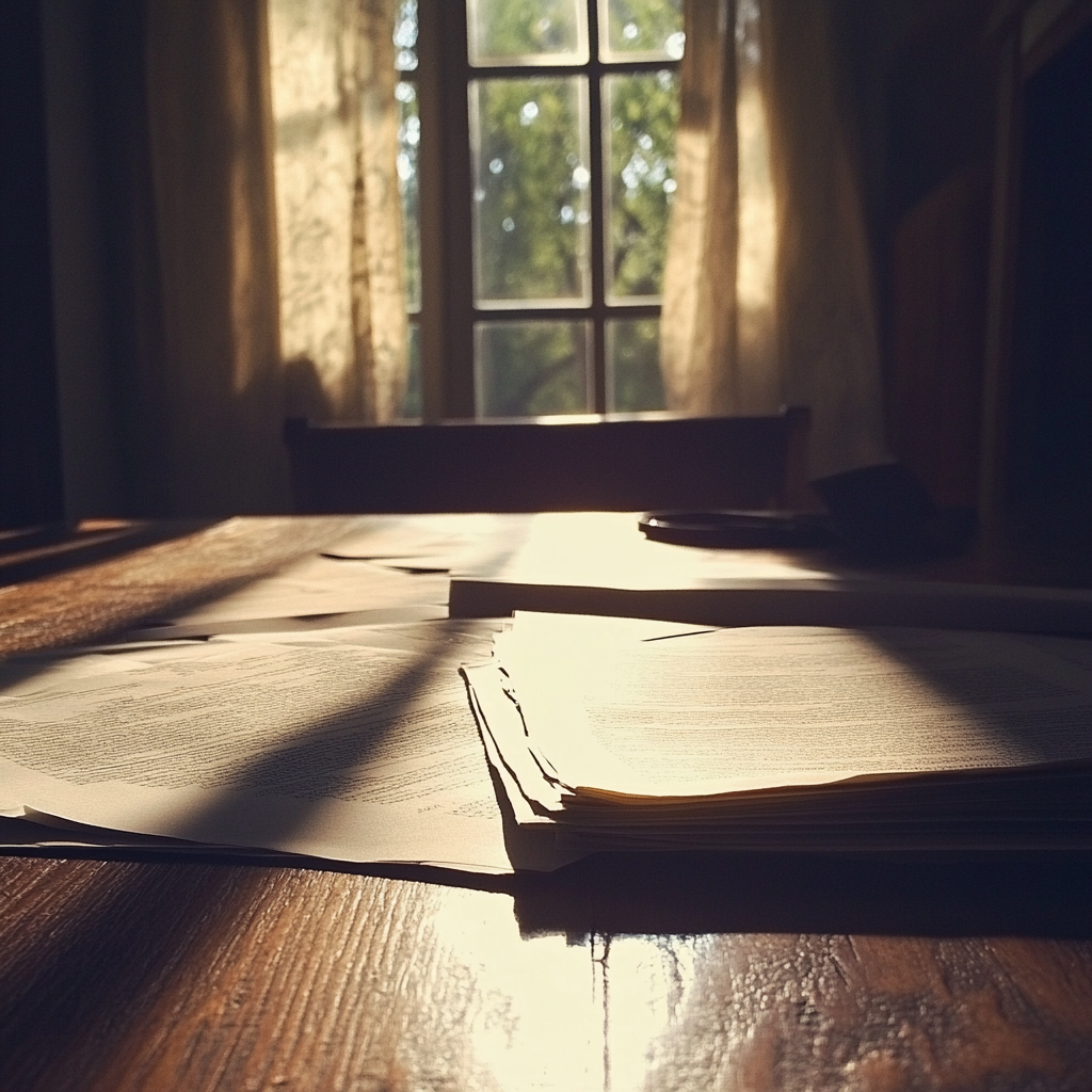 Documents de divorce sur une table | Source : Midjourney