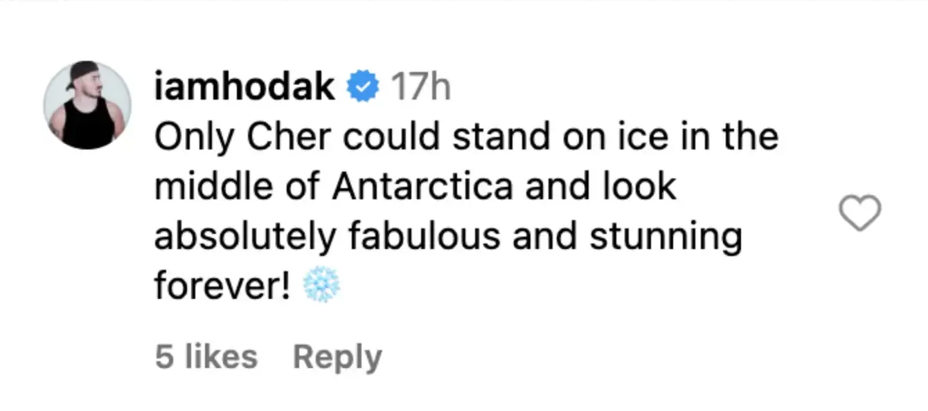 Un fan commente le post de Cher | Source : Instagram/cher