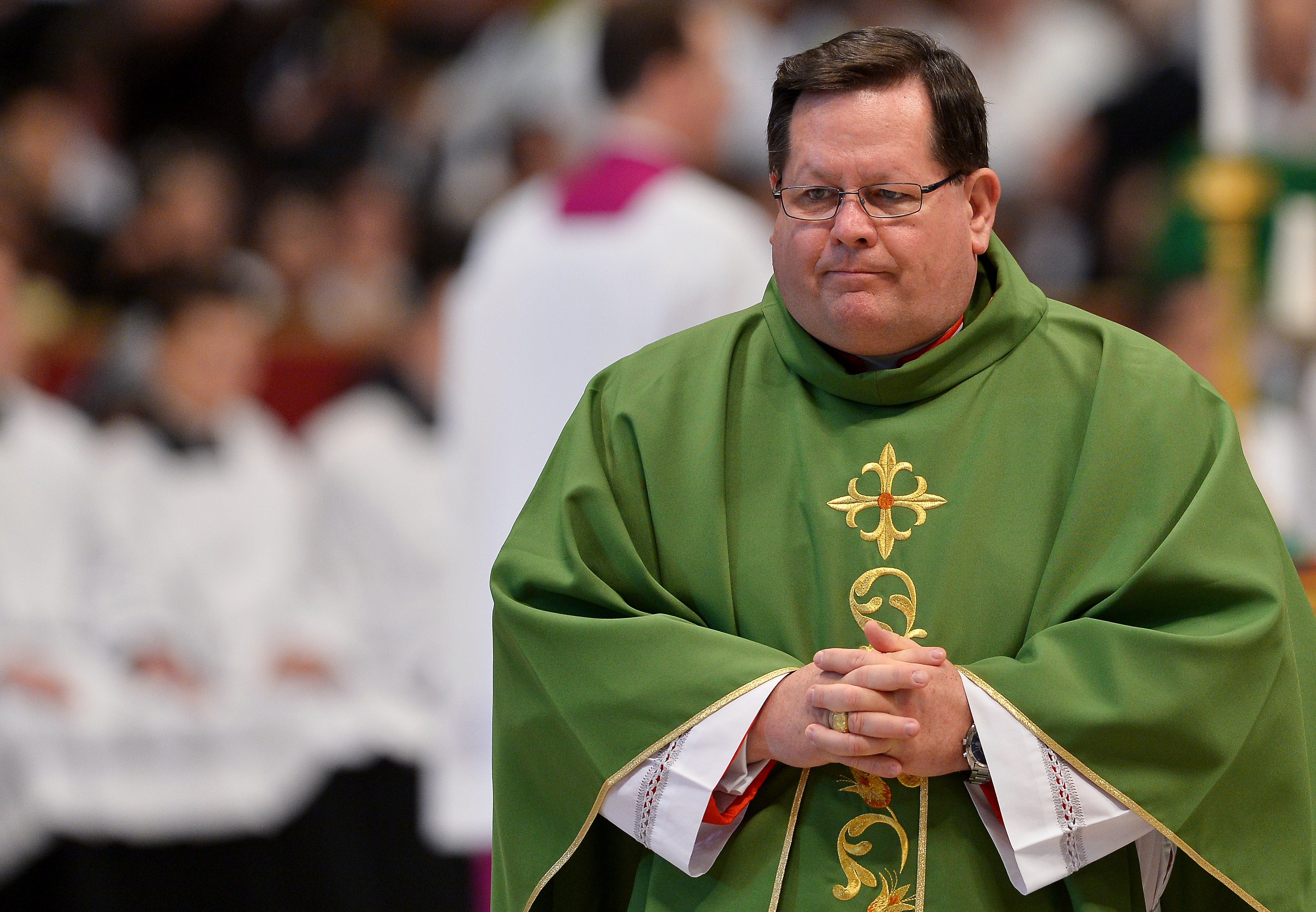 Le cardinal Gérald Cyprien Lacroix est vu pendant la sainte messe présidée par le pape François, le 23 février 2014, dans la basilique Saint-Pierre au Vatican. | Source : Getty Images
