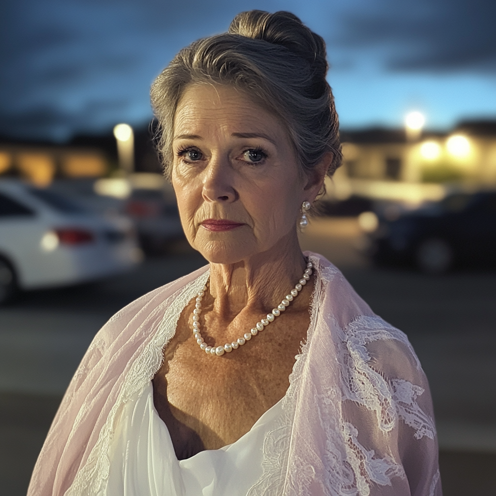 Une femme âgée debout dans un parking | Source : Midjourney
