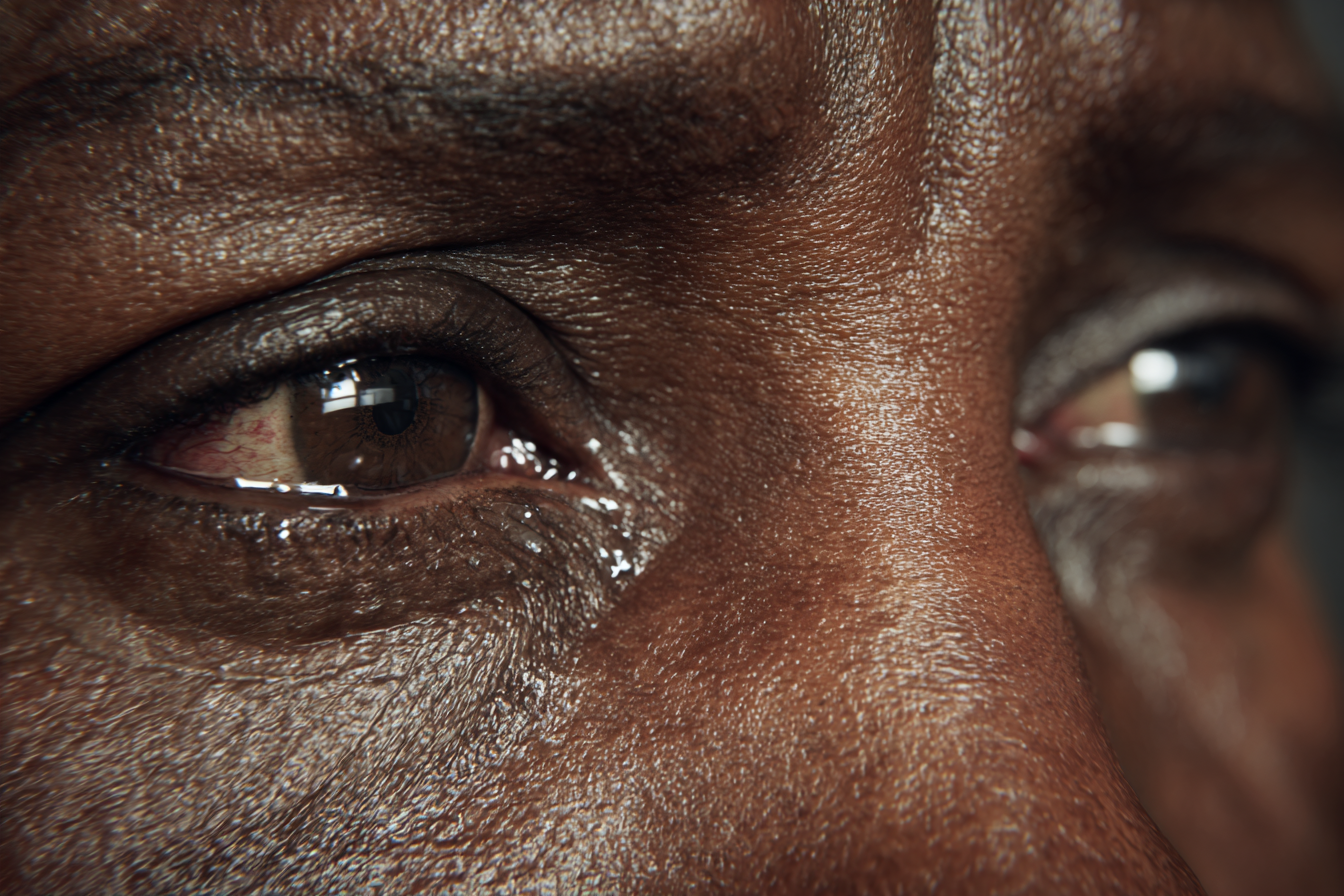 Des larmes dans les yeux d'une femme | Source : Midjourney