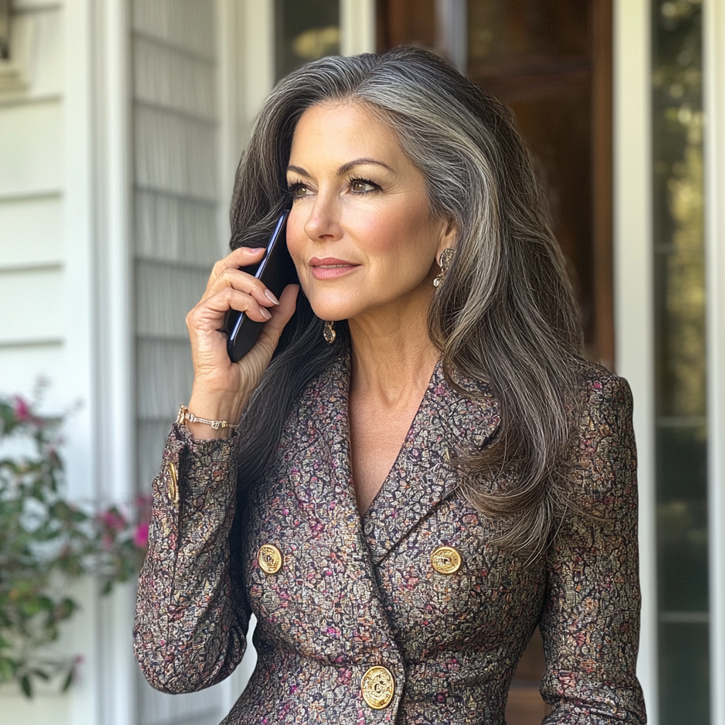 Une femme âgée qui parle au téléphone | Source : Midjourney