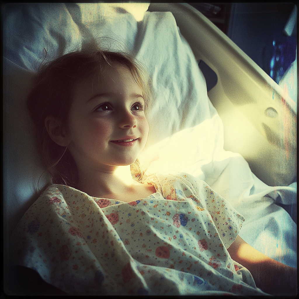 Une petite fille dans un lit d'hôpital | Source : Midjourney