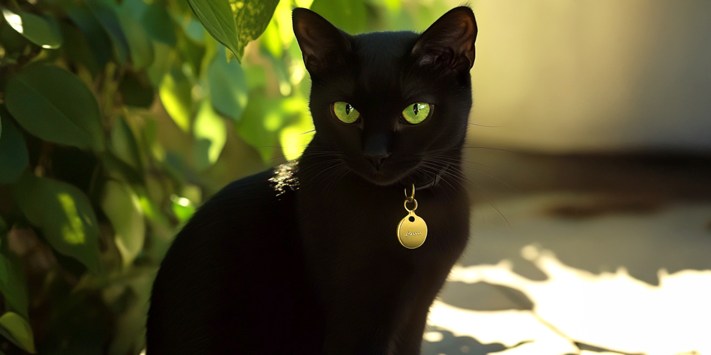 Un chat noir avec une médaille d'identification dorée | Source : Amomama