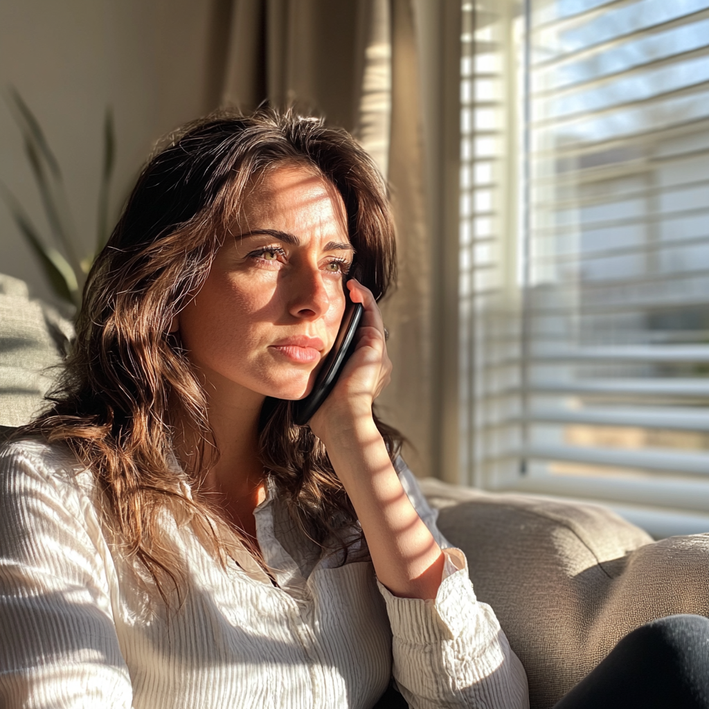 Une femme qui parle au téléphone | Source : Midjourney