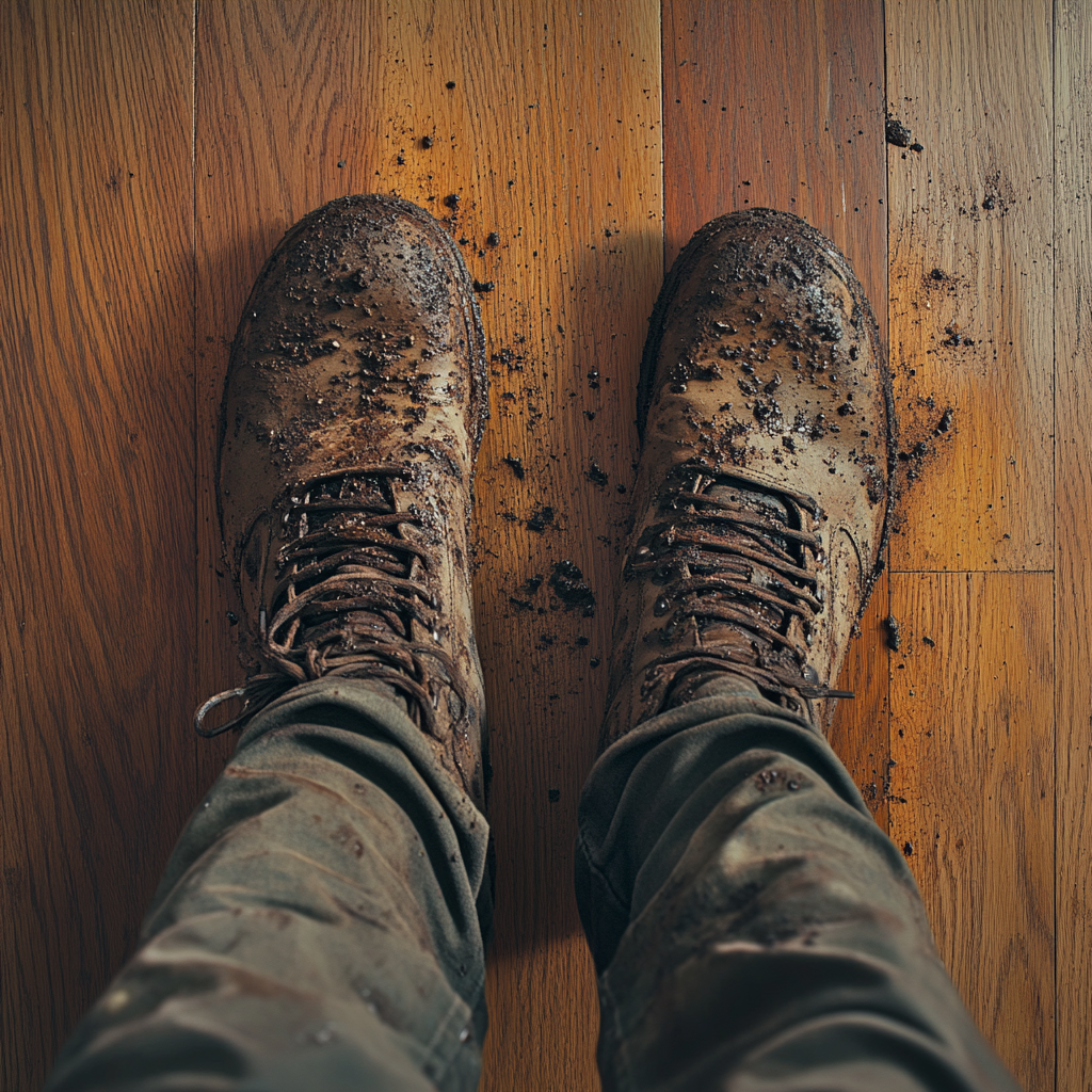 Un homme portant des bottes boueuses | Source : Midjourney