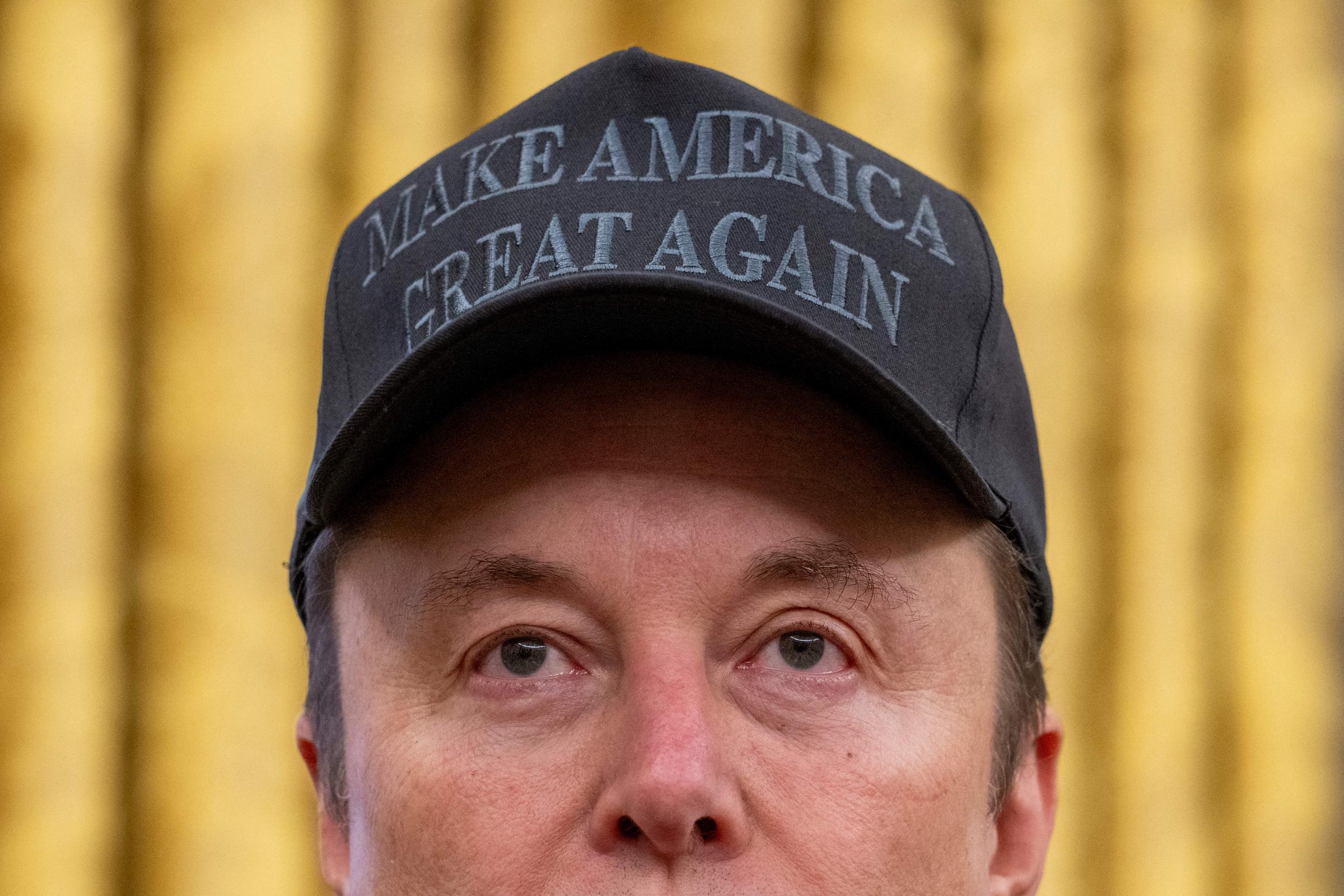 Elon Musk rejoint le président américain Donald Trump lors de la signature d'un décret dans le bureau ovale de la Maison Blanche à Washington, DC, le 11 février 2025 | Source : Getty Images