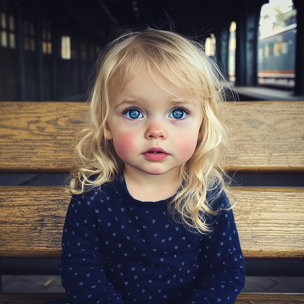 Un enfant assis sur un banc | Source : Midjourney