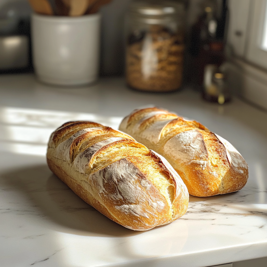 Du pain fraîchement cuit sur un comptoir | Source : Midjourney