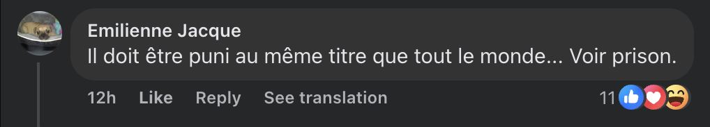 Commentaire d’internaute sur l’affaire Gérard Depardieu | Source : capture Facebook