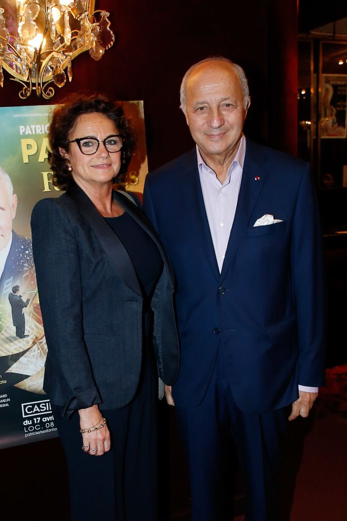 Marie-France Marchand-Baylet et Laurent Fabius le 5 mai 2018 à Paris. l Source:  Getty Images