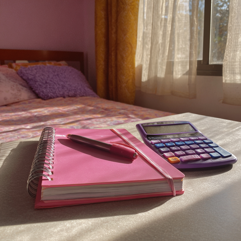 Un cahier et un stylo roses | Source : Midjourney