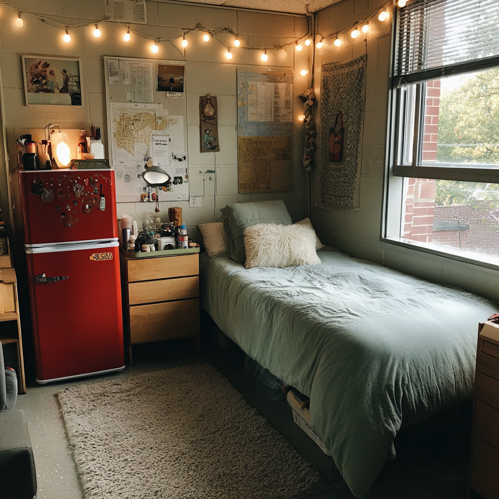 L'intérieur d'une chambre universitaire | Source : Midjourney