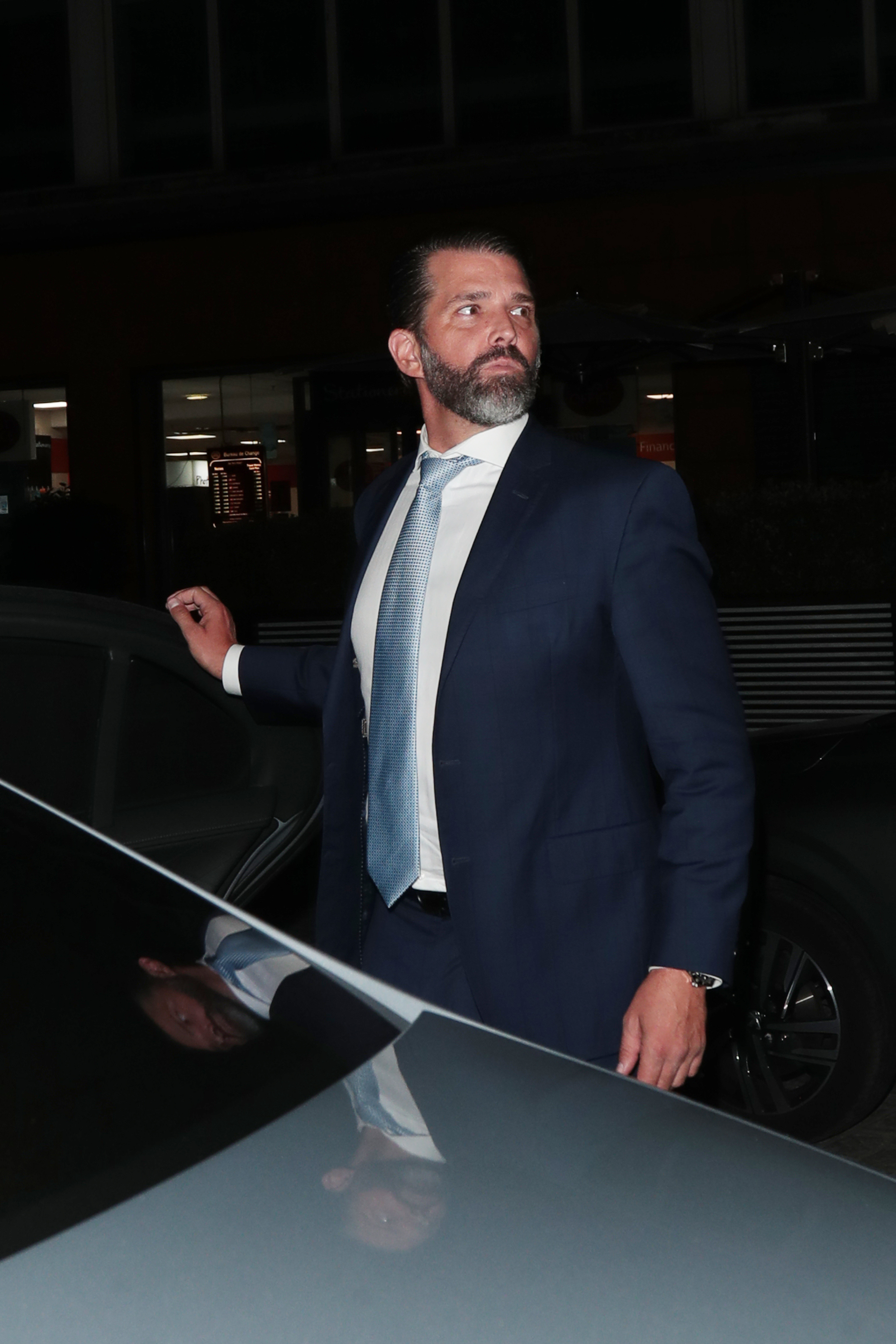 Donald Trump Jr. repéré lors d'une sortie à Londres, en Angleterre, le 12 juin 2024. | Source : Getty Images