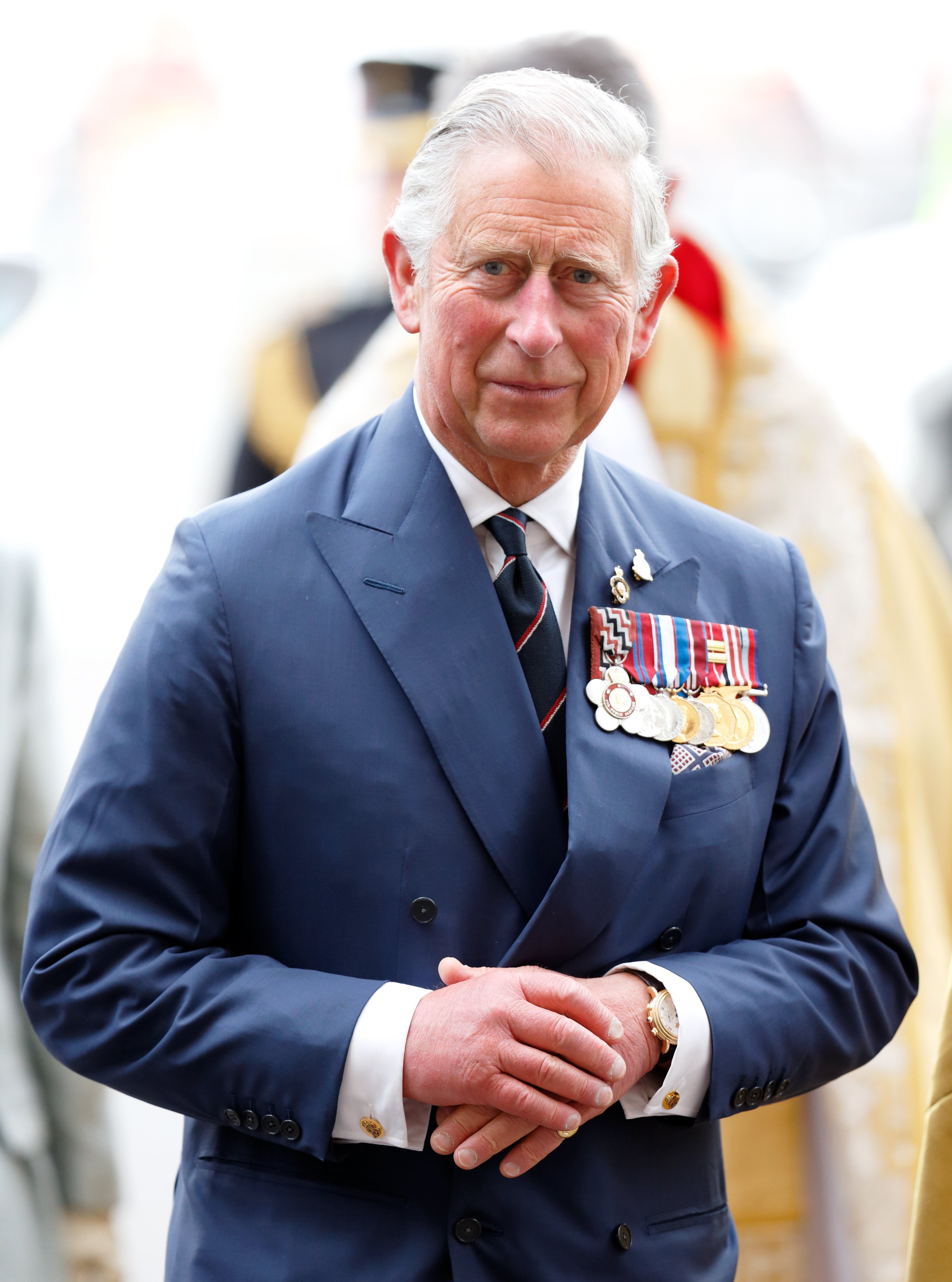 Le prince Charles  assiste à un service d'action de grâces pour marquer le 70e anniversaire du jour de la Victoire en Europe à l'abbaye de Westminster le 10 mai 2015 à Londres. | Source : Getty Images.