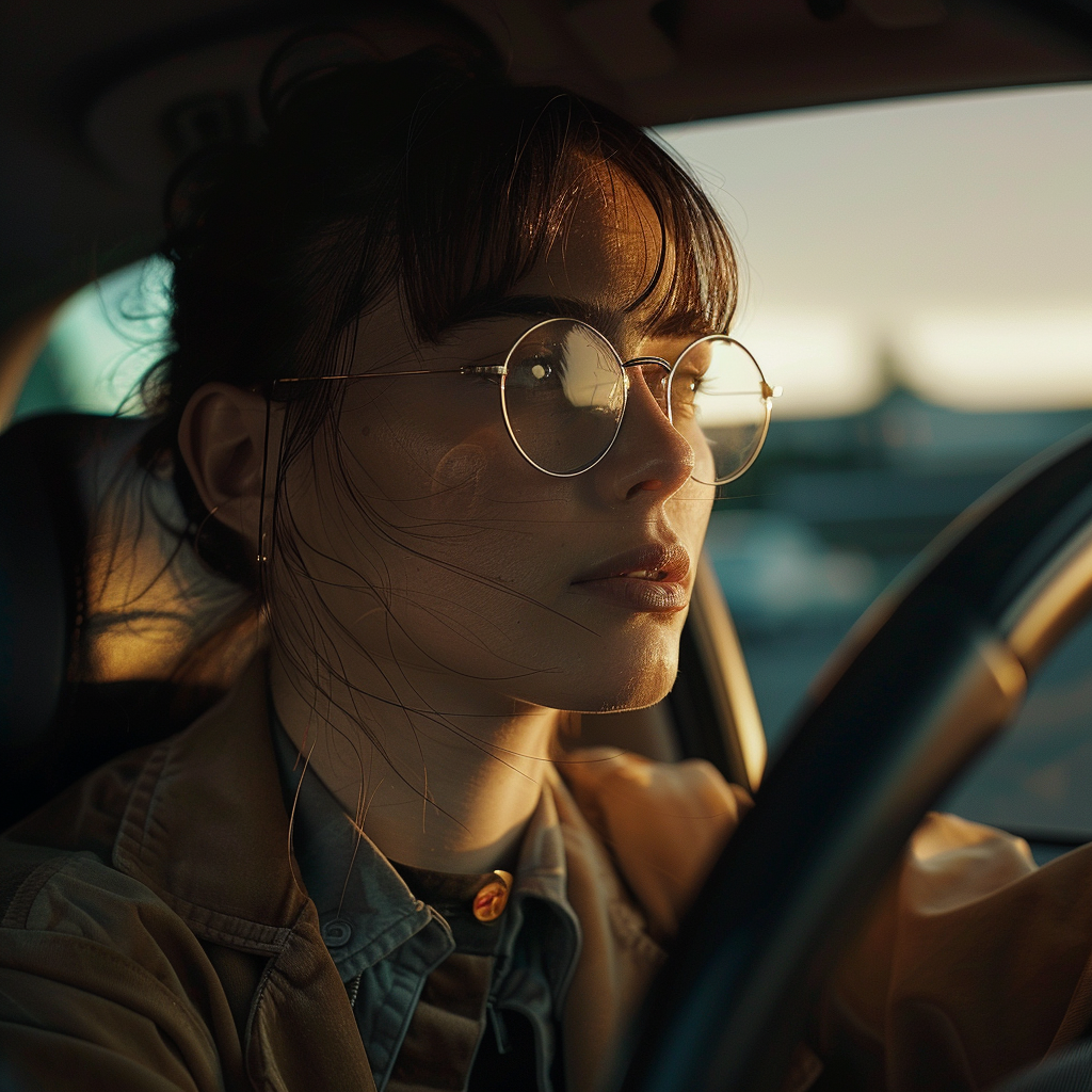 Une femme conduisant une voiture | Source : Midjourney