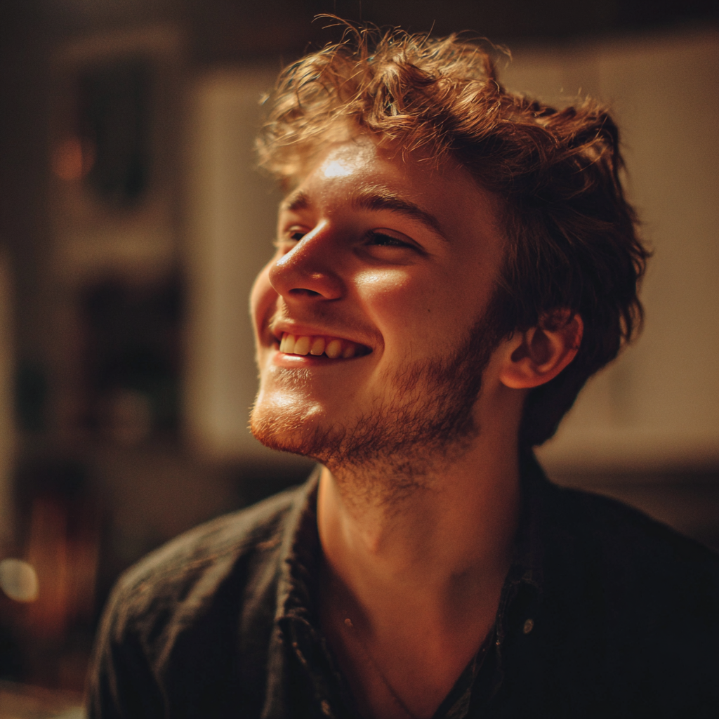 Un jeune homme souriant | Source : Midjourney