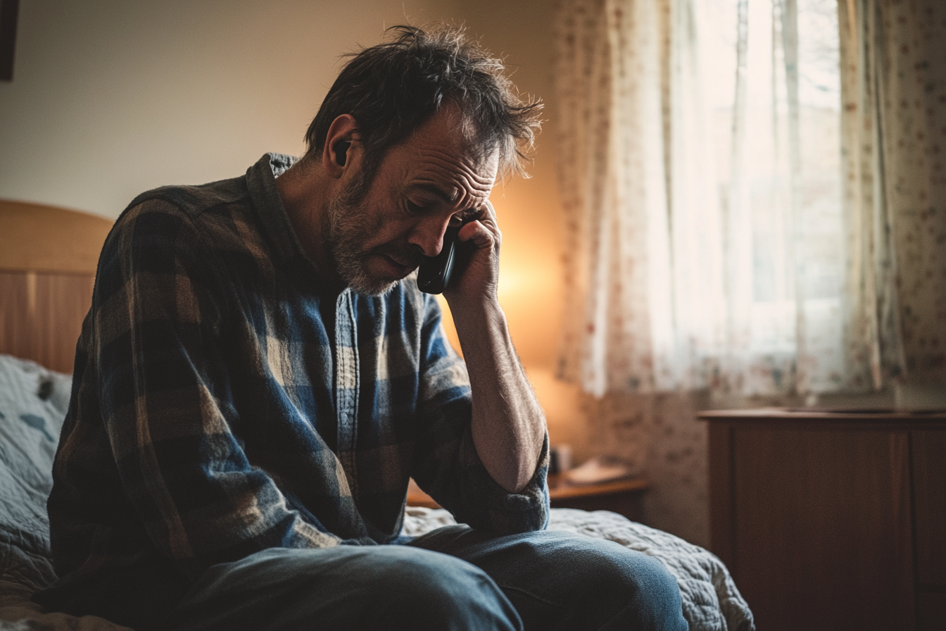 Un homme qui parle au téléphone | Source : Midjourney