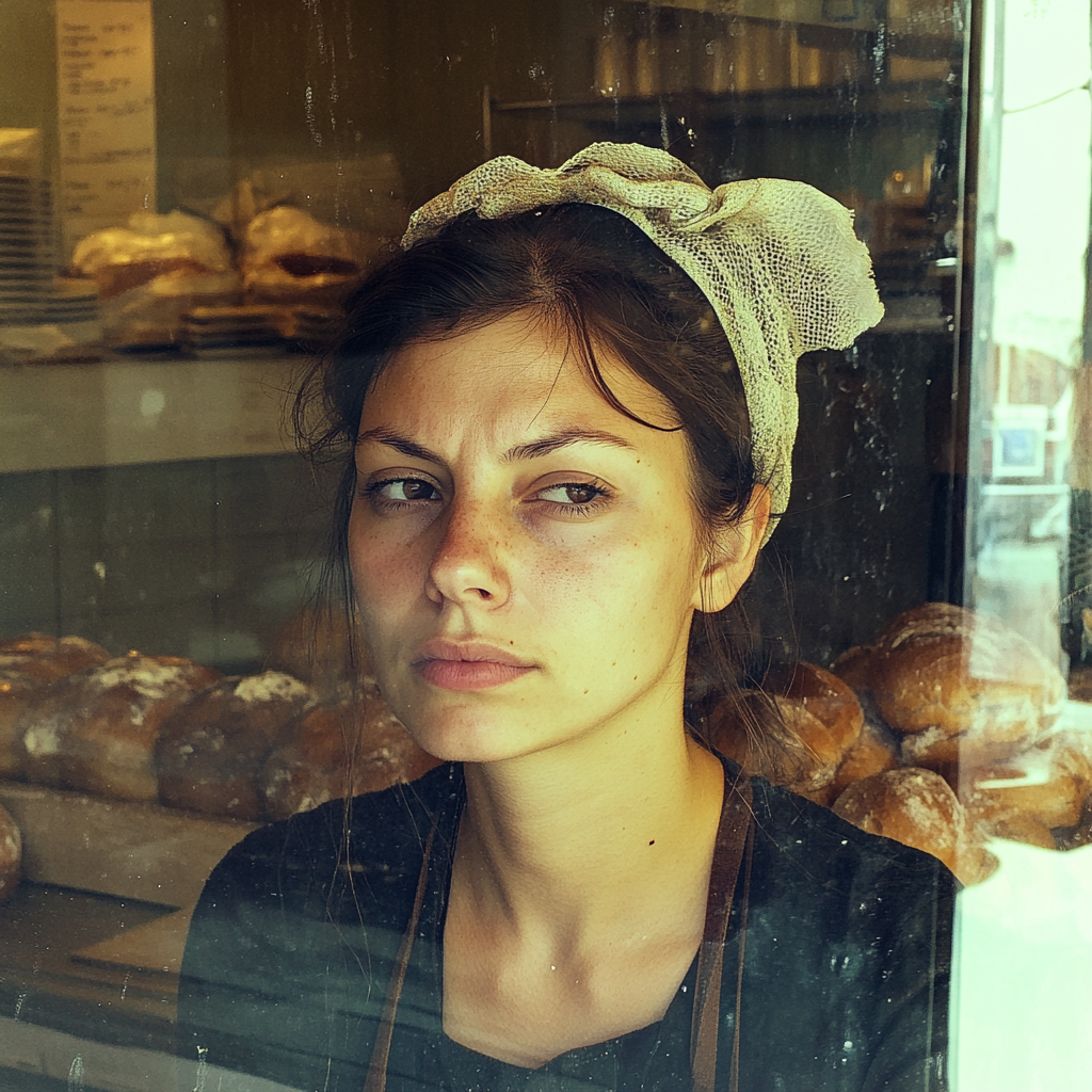 Une femme dans une boulangerie | Source : Midjourney