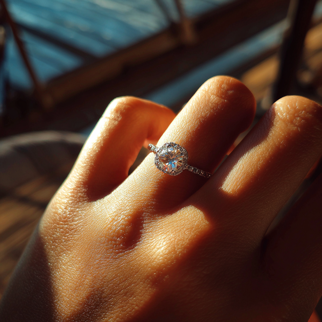 Une bague de fiançailles sur la main d'une femme | Source : Midjourney