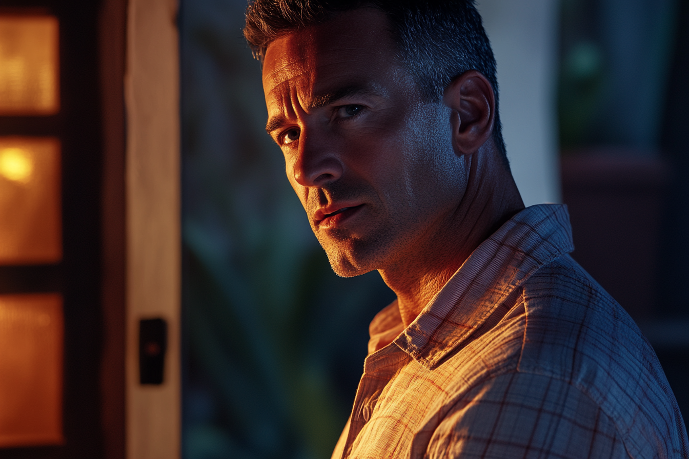 Un homme debout dans sa maison | Source : Midjourney