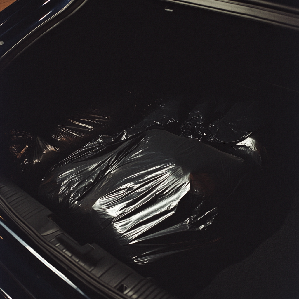 Des sacs noirs dans le coffre d'une voiture | Source : Midjourney
