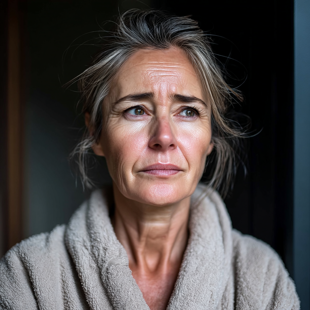 Une femme âgée a l'air préoccupée et contrariée | Source : Midjourney