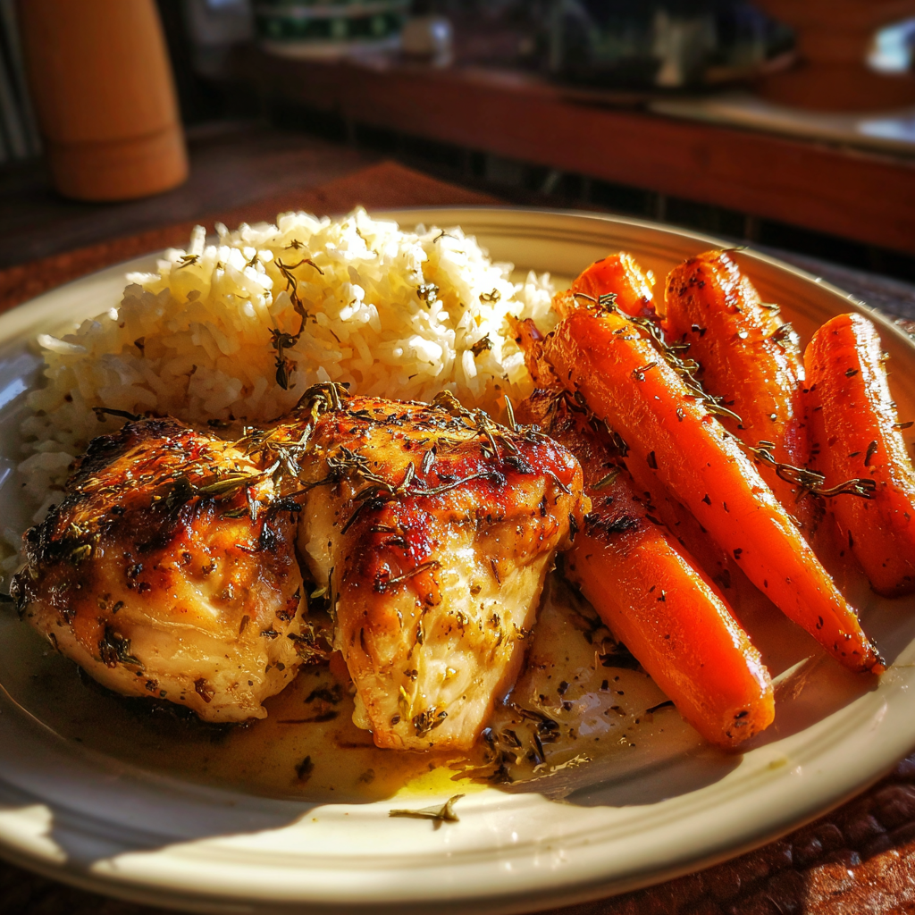 Une assiette de nourriture sur une table | Source : Midjourney