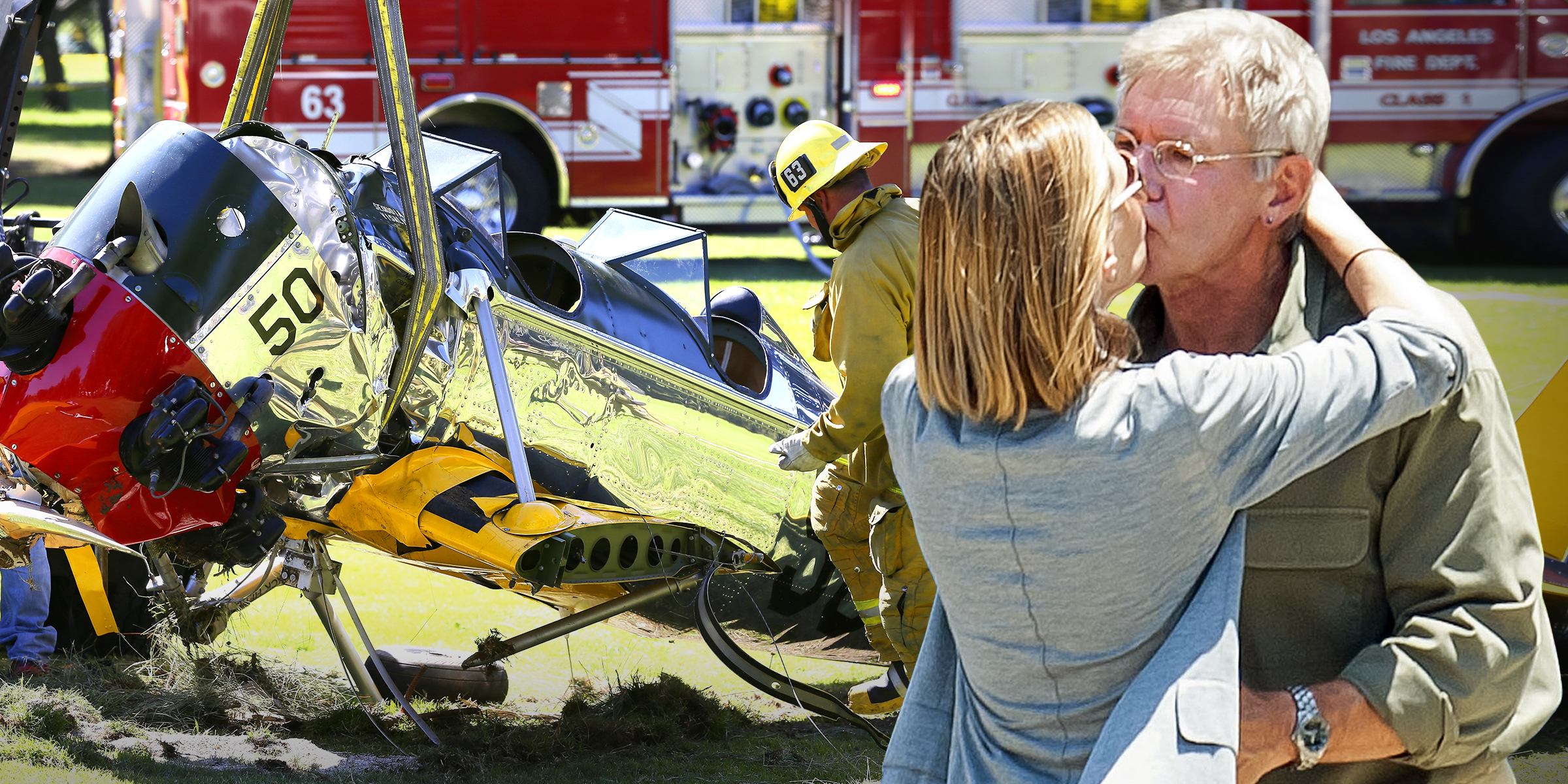 L'avion monomoteur piloté par Harrison Ford, 2015 | Calista Flockhart et Harrison Ford, 2011 | Source : Getty Images