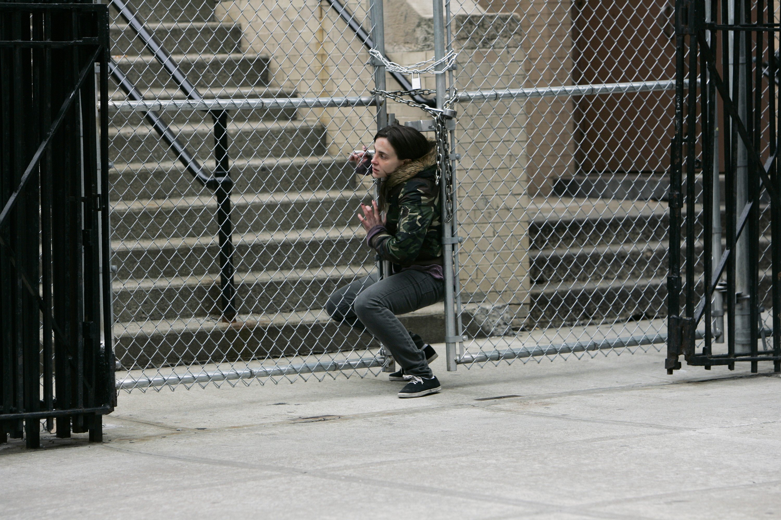 Maria Dizza sur le plateau de "New York, police judiciaire", 2008