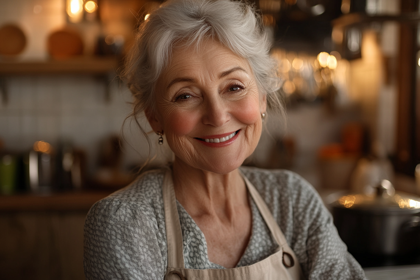 Une femme âgée au sourire chaleureux | Source : Midjourney