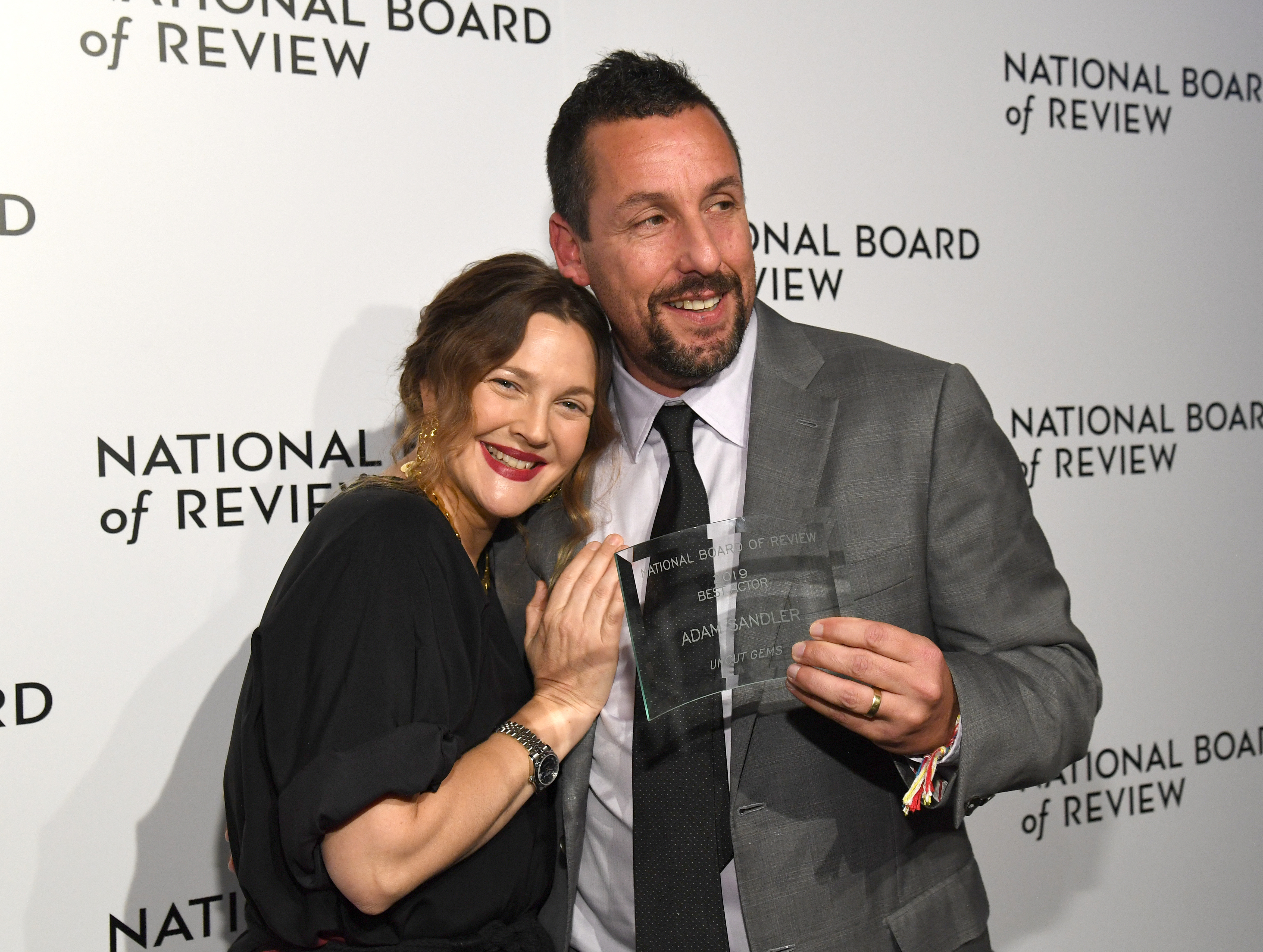 Drew Barrymore et Adam Sandler au gala annuel de remise des prix du National Board of Review à New York le 8 janvier 2020 | Source : Getty Images