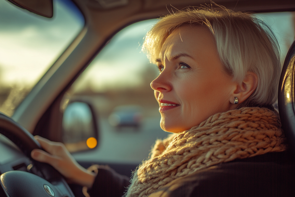 Une femme conduisant une voiture | Source : Midjourney