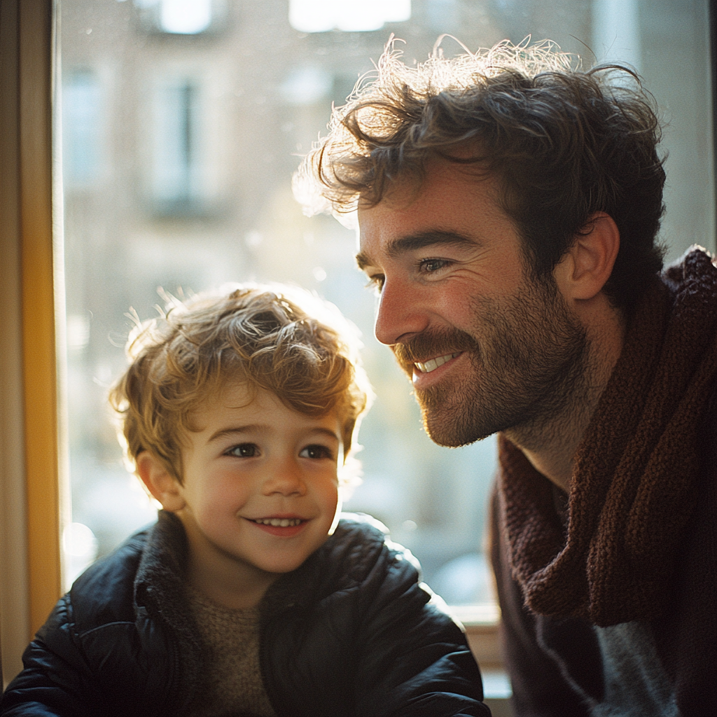 Un homme heureux et son fils | Source : Midjourney