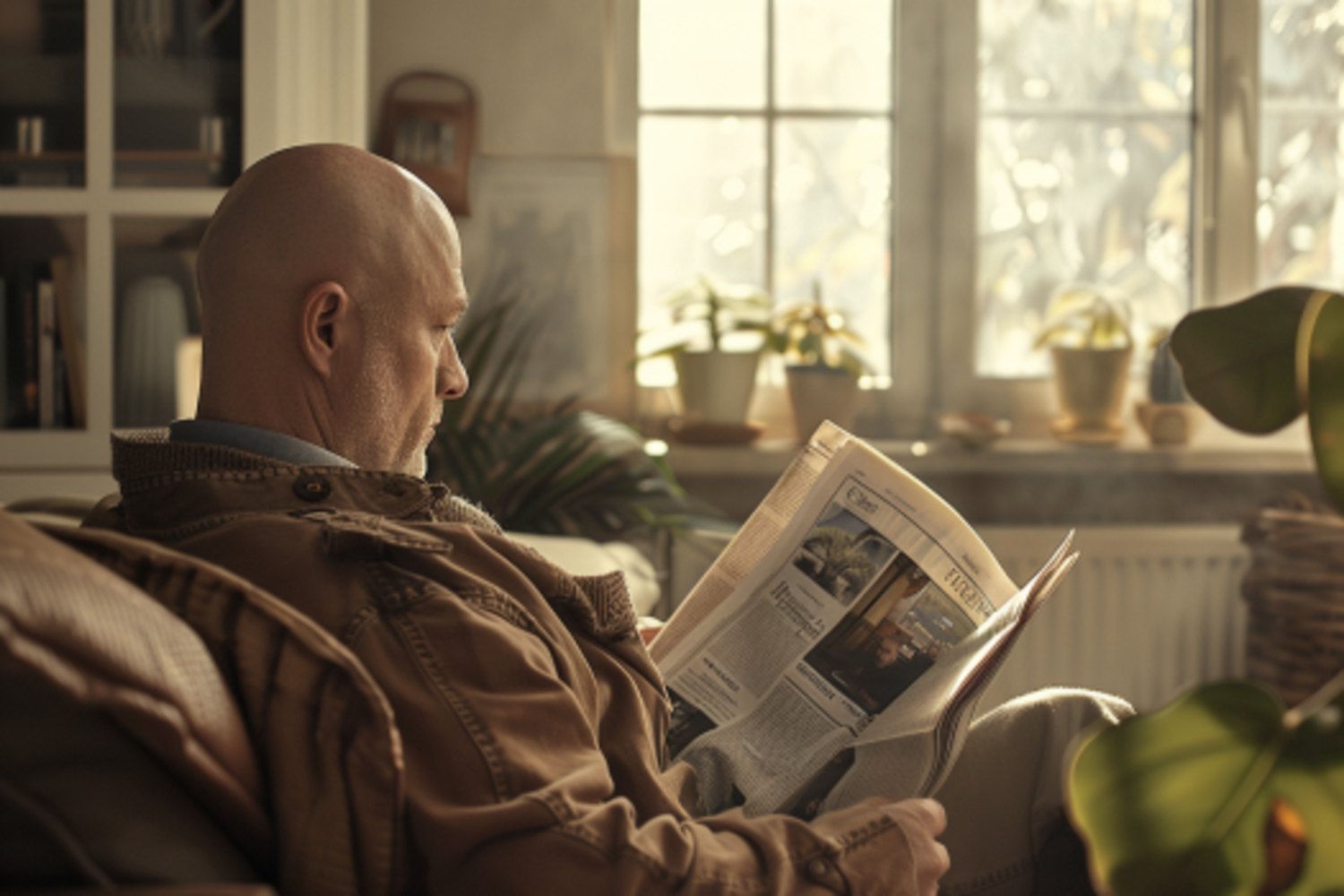 Un homme lisant un journal | Source : Midjourney