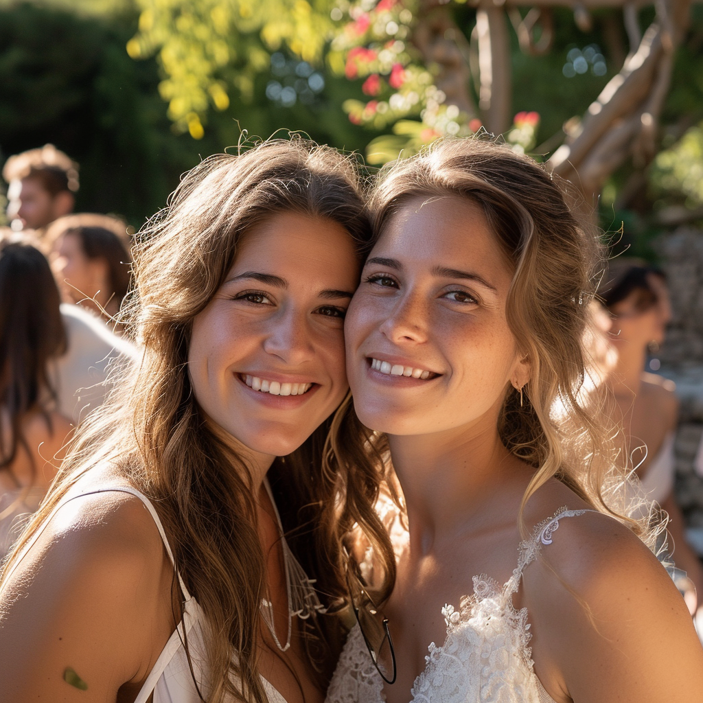 Deux femmes souriantes | Source : Midjourney