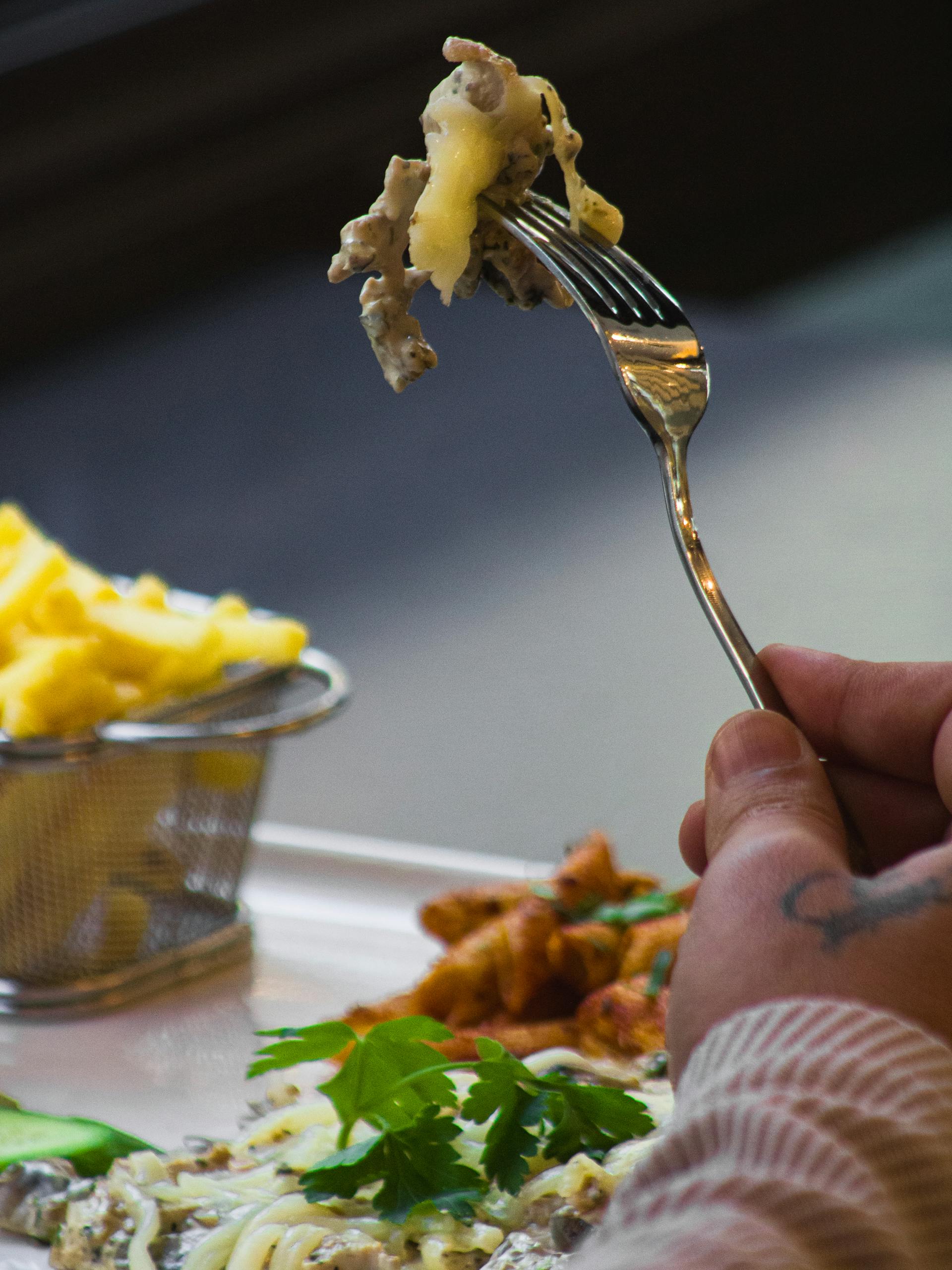 Nourriture sur une fourchette | Source : Pexels