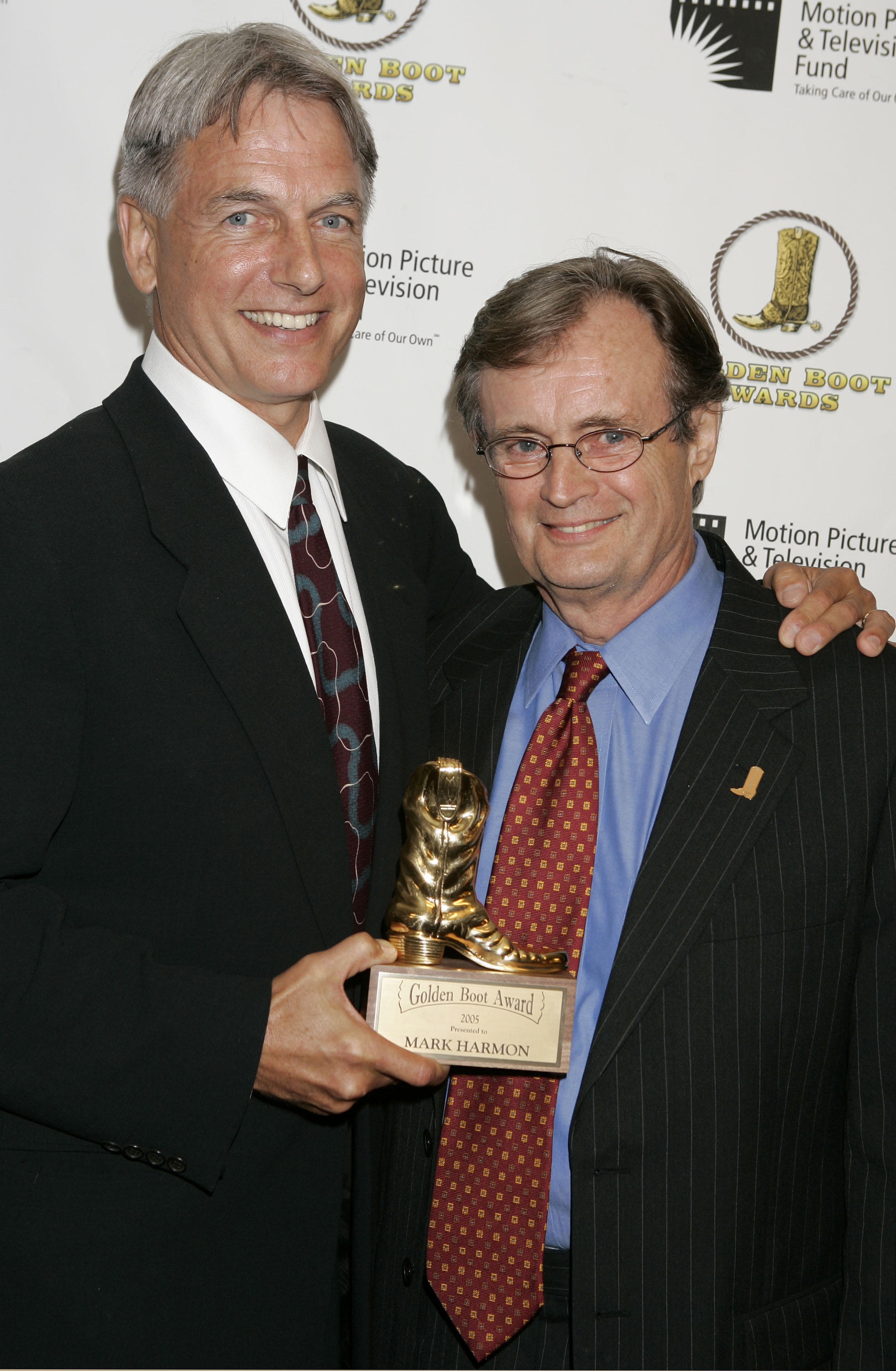 Mark Harmon et David McCallum à la 23e cérémonie annuelle des Golden Boot Awards le 13 août 2005 | Source : Getty Images