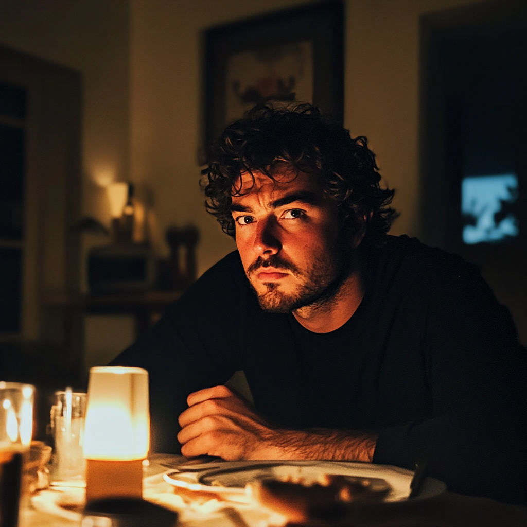 Un homme assis à une table | Source : Midjourney