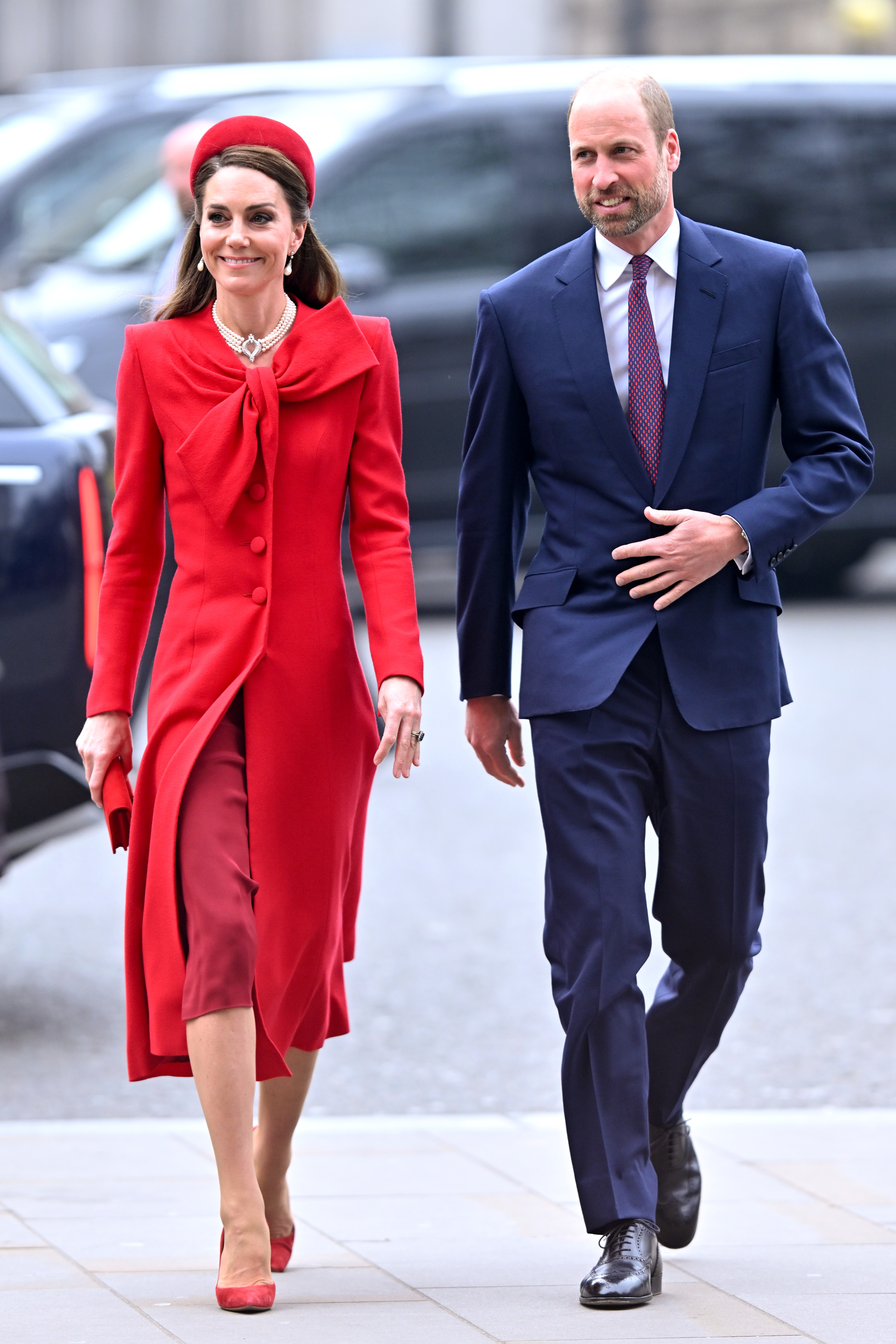 Kate Middleton et le prince William sont vus arrivant aux célébrations du Jour du Commonwealth, le 10 mars 2025, à Londres, en Angleterre | Source : Getty Images