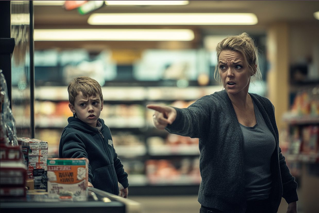 Une femme qui crie dans une épicerie | Source : Midjourney