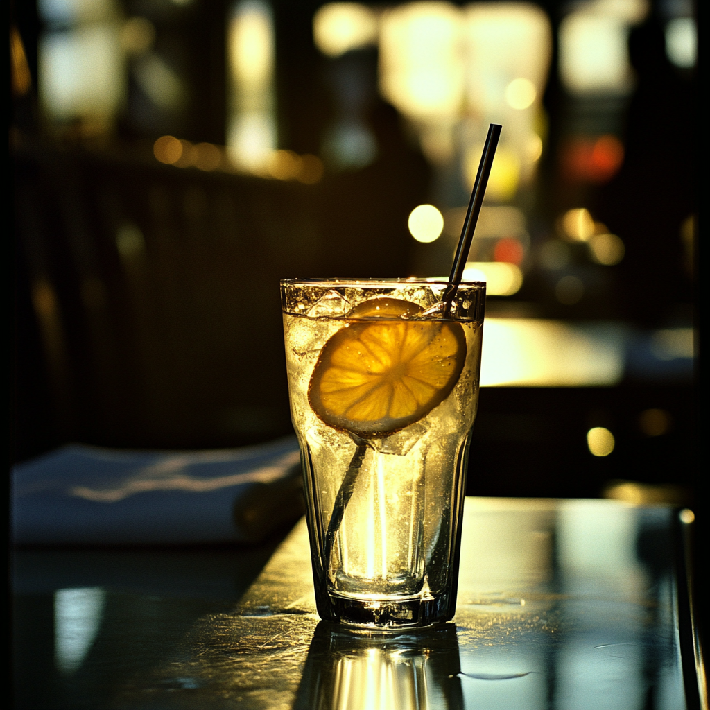 Un verre de limonade sur une table | Source : Midjourney