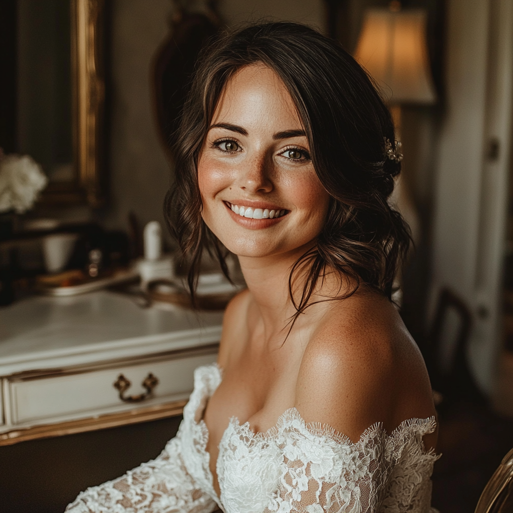 A smiling bride | Source: Midjourney