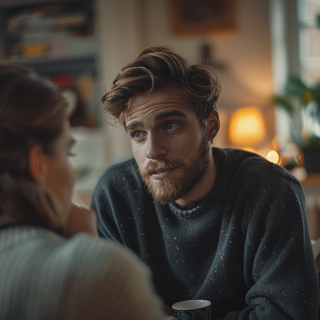 Un homme qui parle à une femme | Source : Midjourney