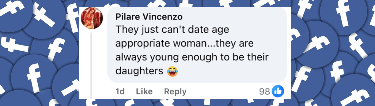 Commentaire d'un internaute sur Brad Pitt et Ines de Ramon, posté le 15 juin 2025. | Source : Facebook/New York Mickey