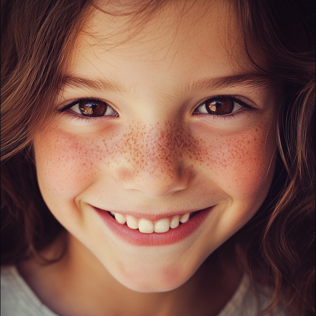 Une petite fille souriante | Source : Midjourney