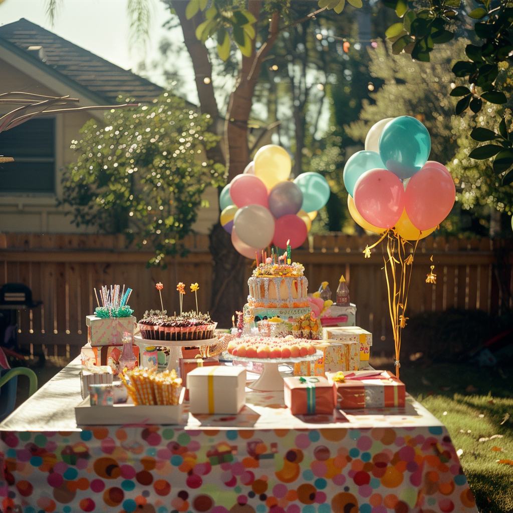 Une célébration d'anniversaire dans l'arrière-cour | Source : Midjourney