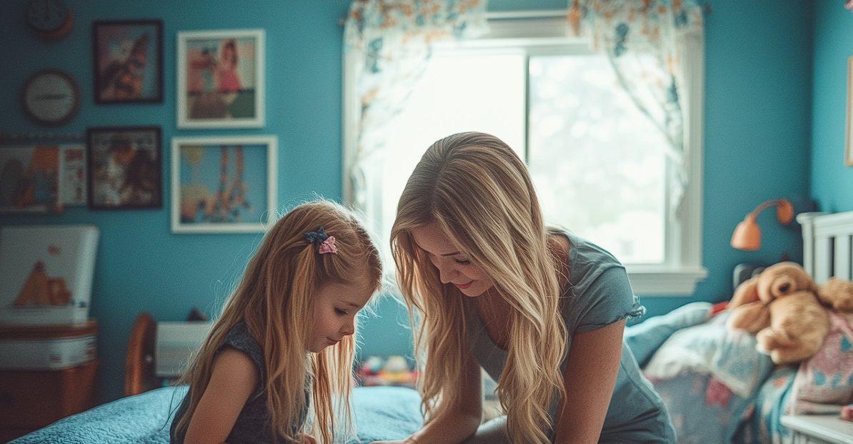 Une femme jouant avec sa fille | Source : Midjourney