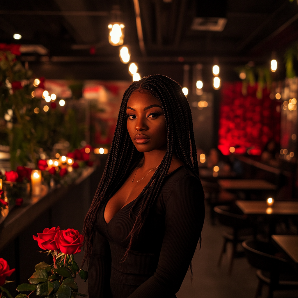 Une femme debout dans un restaurant | Source : Midjourney